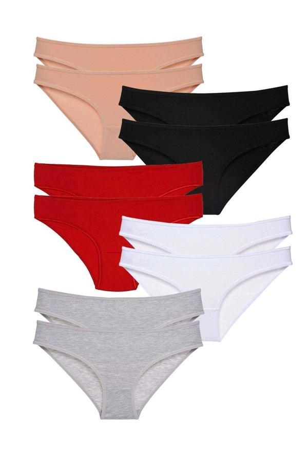 10 adet Eko Set Likralı Kadın Slip Külot Çok Renkli - Image 1