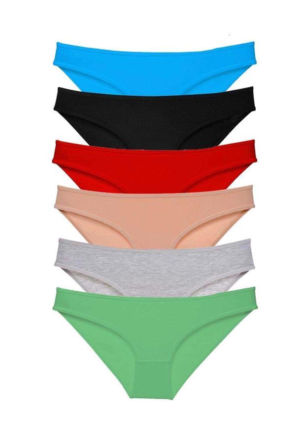 6 adet Süper Eko Set Likralı Kadın Slip Külot Renk 2 - Image 1