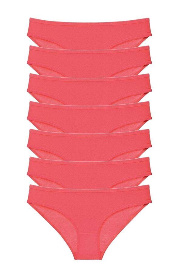 7 adet Süper Eko Set Likralı Kadın Slip Külot Fuşya - Image 1