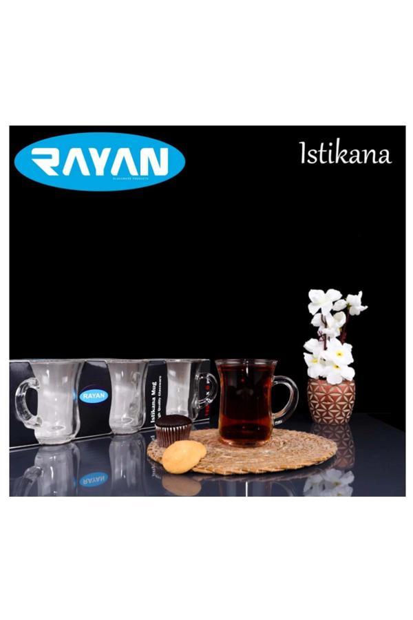 Rayan İstikana Mug 6'lı Kulplu Çay Bardağı - Image 1