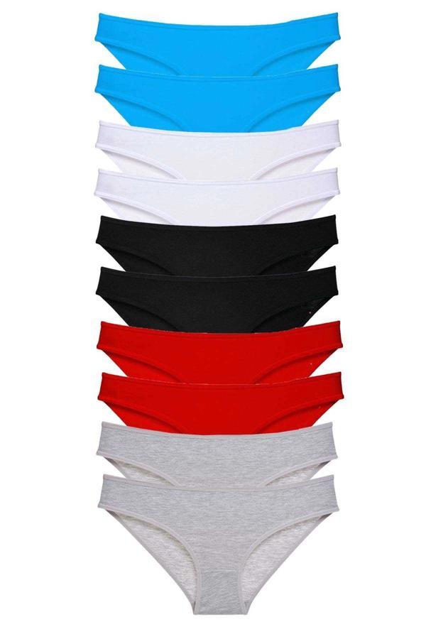 10 adet Süper Eko Set Likralı Kadın Slip 528 - Image 1