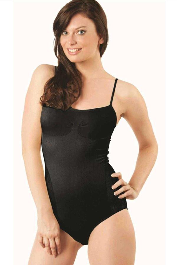 Elit Life İp Askılı Slip Dikişsiz Body Siyah Korse 876 - Image 1