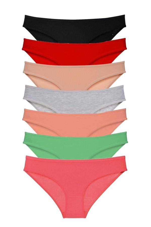 7 adet Süper Eko Set Likralı Kadın Slip Külot Set 4 - Image 1