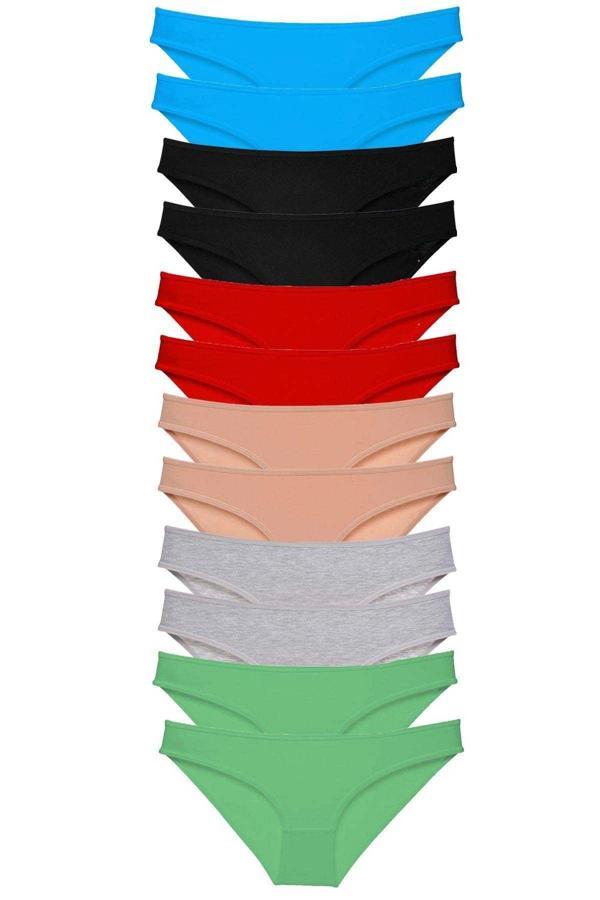 12 adet Eko Set Likralı Kadın Slip Külot Çok Renkli 2 - Image 1
