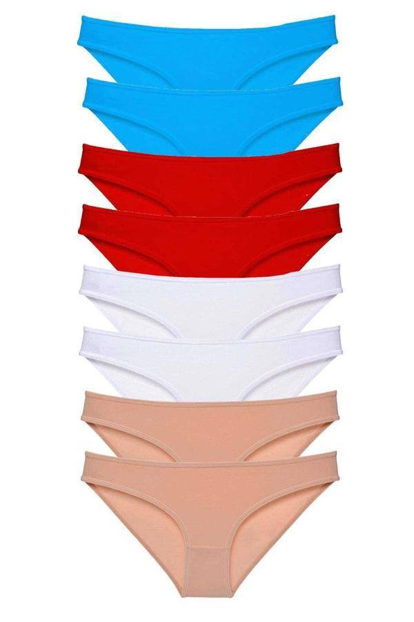 8 adet Süper Eko Set Likralı Kadın Slip Külot 529 - Image 1