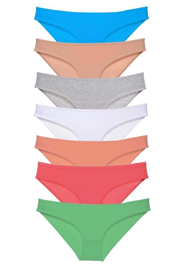 7 adet Süper Eko Set Likralı Kadın Slip Külot Set 6 - Image 1