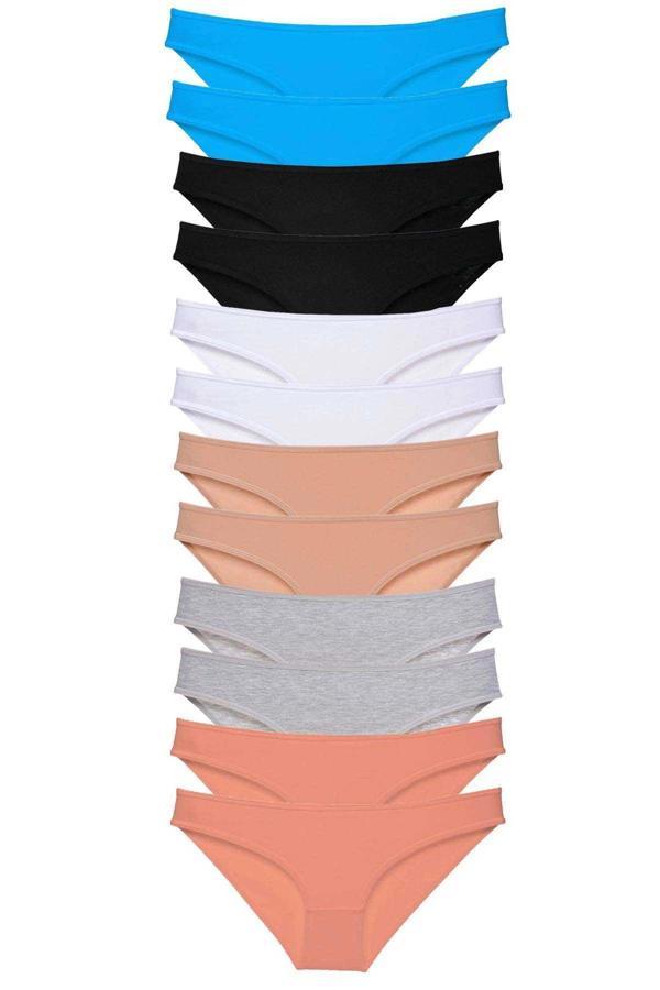 12 adet Eko Set Likralı Kadın Slip Külot Çok Renkli 4 - Image 1