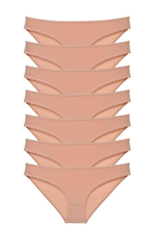 7 adet Süper Eko Set Likralı Kadın Slip Külot Ten - Image 1