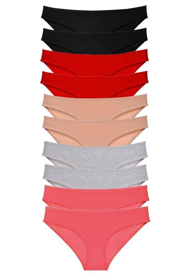 10 adet Süper Eko Set Likralı Kadın Slip Külot 503 - Image 1