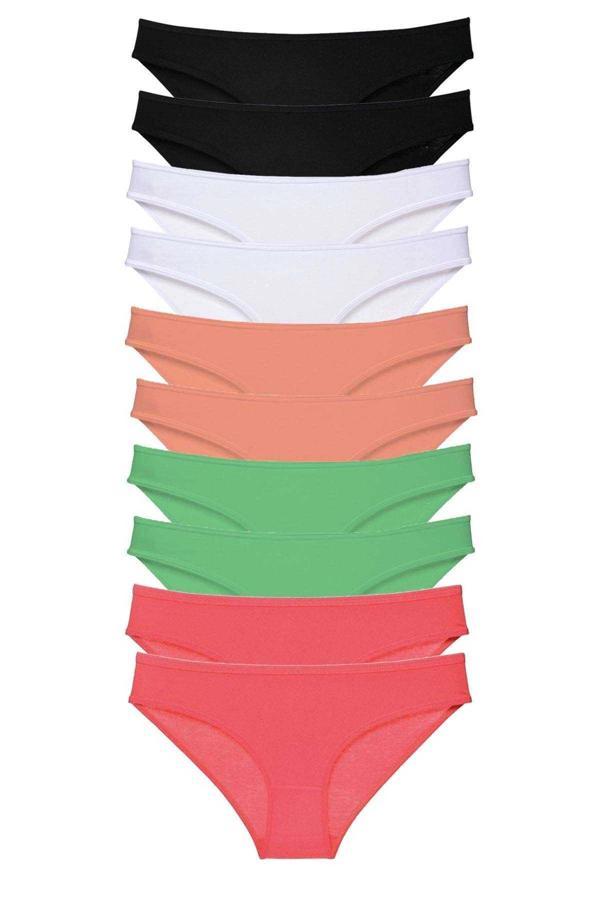 10 adet Süper Eko Set Likralı Kadın Slip Külot 504 - Image 1