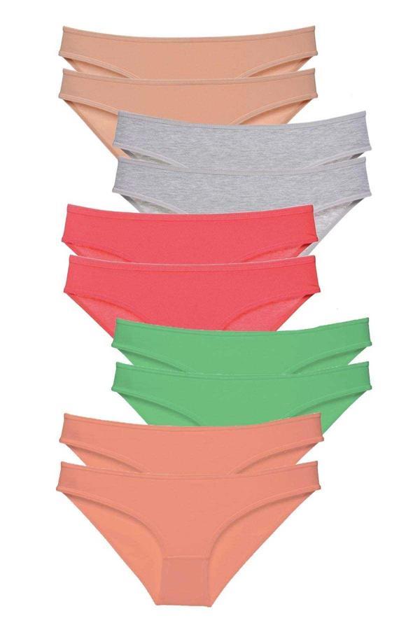 10 adet Süper Eko Set Likralı Kadın Slip Külot Soft Renkler - Image 1