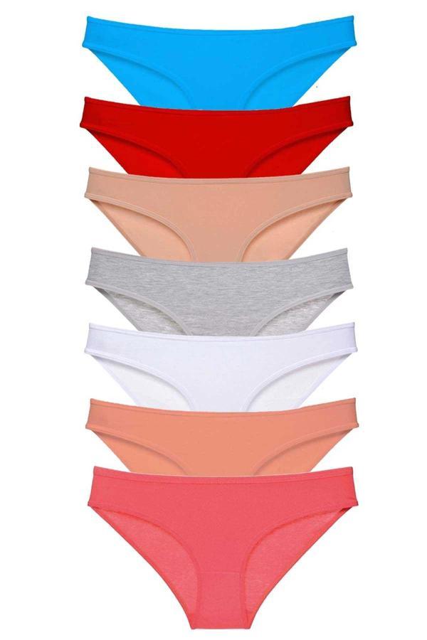 7 adet Süper Eko Set Likralı Kadın Slip Külot Set 5 - Image 1