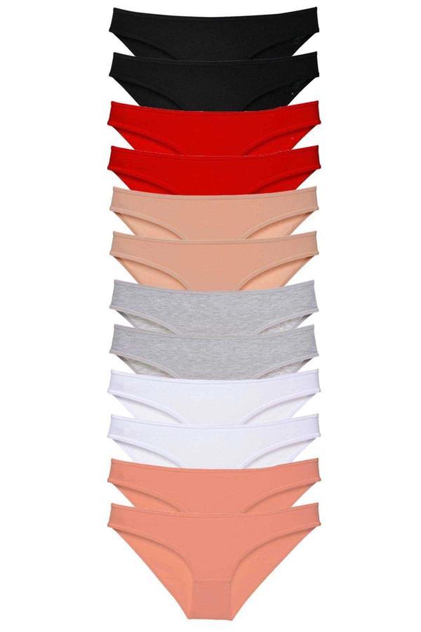 12 adet Süper Eko Set Likralı Kadın Slip Külot Set 1 - Image 1
