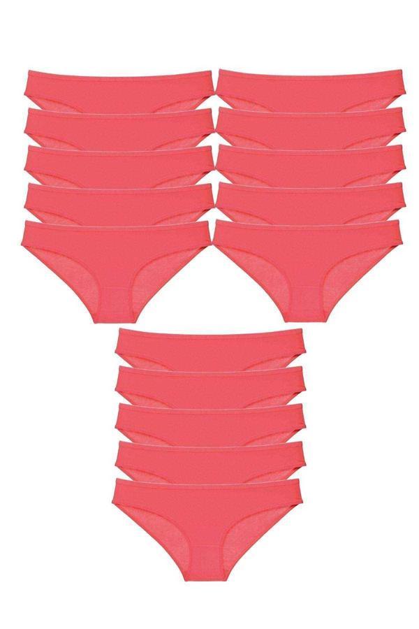 15 adet Süper Eko Set Likralı Kadın Slip Külot Fuşya - Image 1