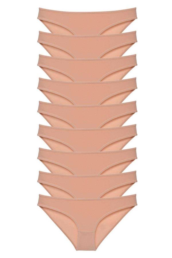 9 adet Süper Eko Set Likralı Kadın Slip Külot Ten - Image 1
