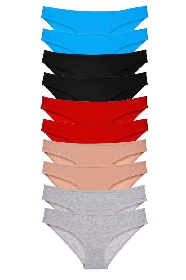 10 adet Süper Eko Set Likralı Kadın Slip Külot 533 - Image 1