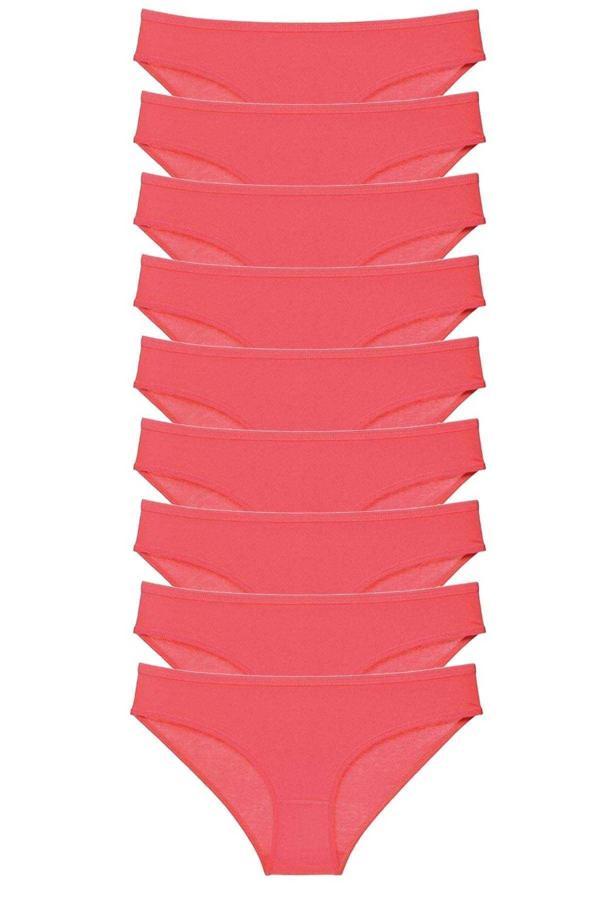 9 adet Süper Eko Set Likralı Kadın Slip Külot Fuşya - Image 1