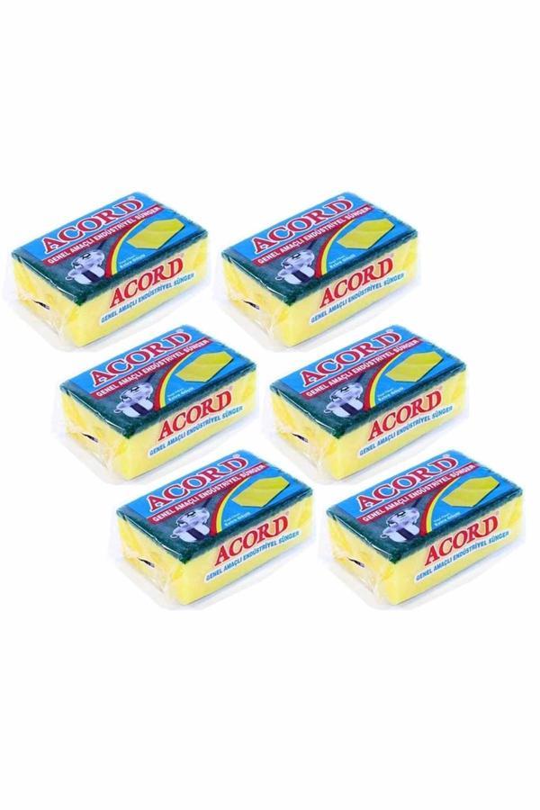 6 adet Jumbo Boy Endüstriyel Çok Amaçlı Bulaşık Süngeri  13x8x4 cm - Image 1