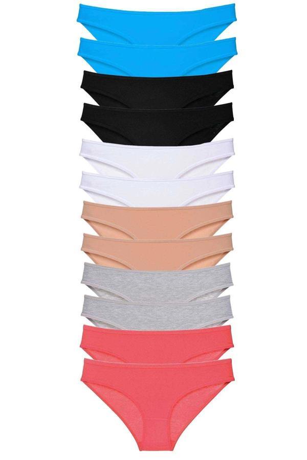 12 adet Eko Set Likralı Kadın Slip Külot Çok Renkli 6 - Image 1