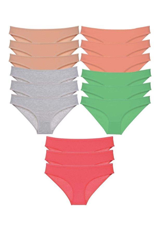15 adet Süper Eko Set Likralı Kadın Slip Külot Soft Renkler - Image 1