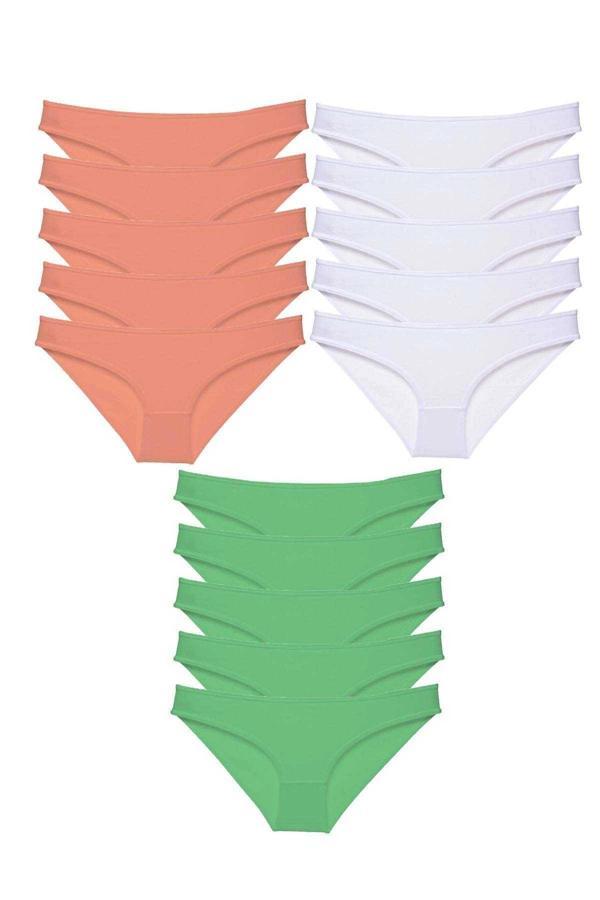 15 adet Süper Eko Set Likralı Kadın Slip Külot 537 - Image 1