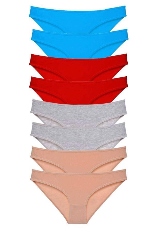 8 adet Süper Eko Set Likralı Kadın Slip Külot 534 - Image 1