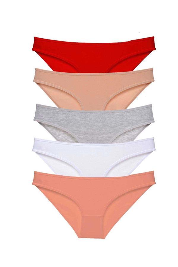 5 adet Süper Eko Set Likralı Kadın Slip Külot 523 - Image 1