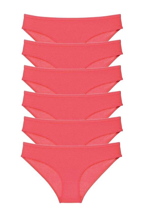 6 adet Süper Eko Set Likralı Kadın Slip Külot Fuşya - Image 1