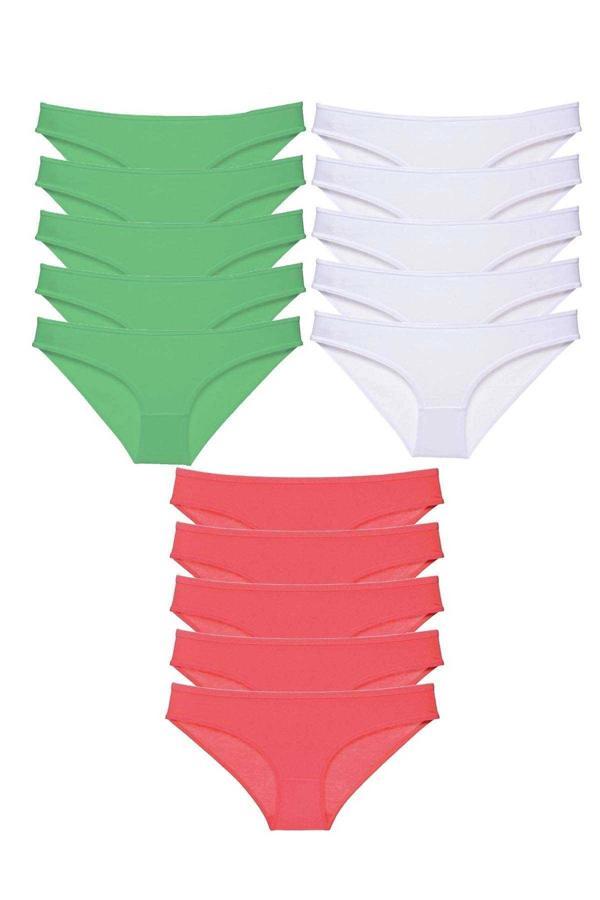 15 adet Süper Eko Set Likralı Kadın Slip Külot 538 - Image 1