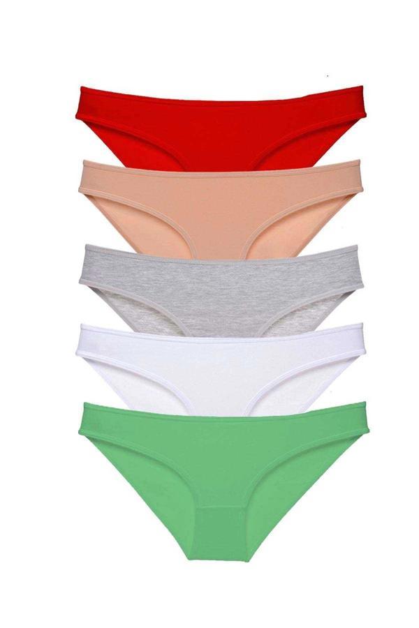 5 adet Süper Eko Set Likralı Kadın Slip Külot 524 - Image 1