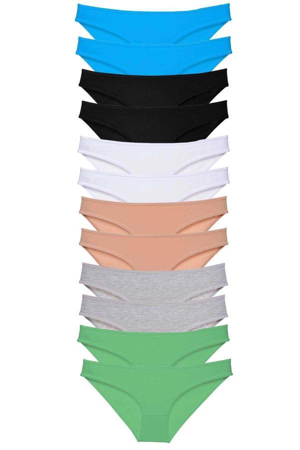 12 adet Eko Set Likralı Kadın Slip Külot Çok Renkli 5 - Image 1