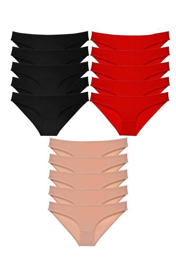 15 adet Süper Eko Set Likralı Kadın Slip Külot 512 - Image 1