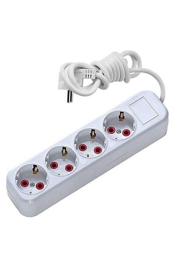 Asel 4 lü 3 metre Topraklı Anahtarlı Priz Ast A403 - Image 1