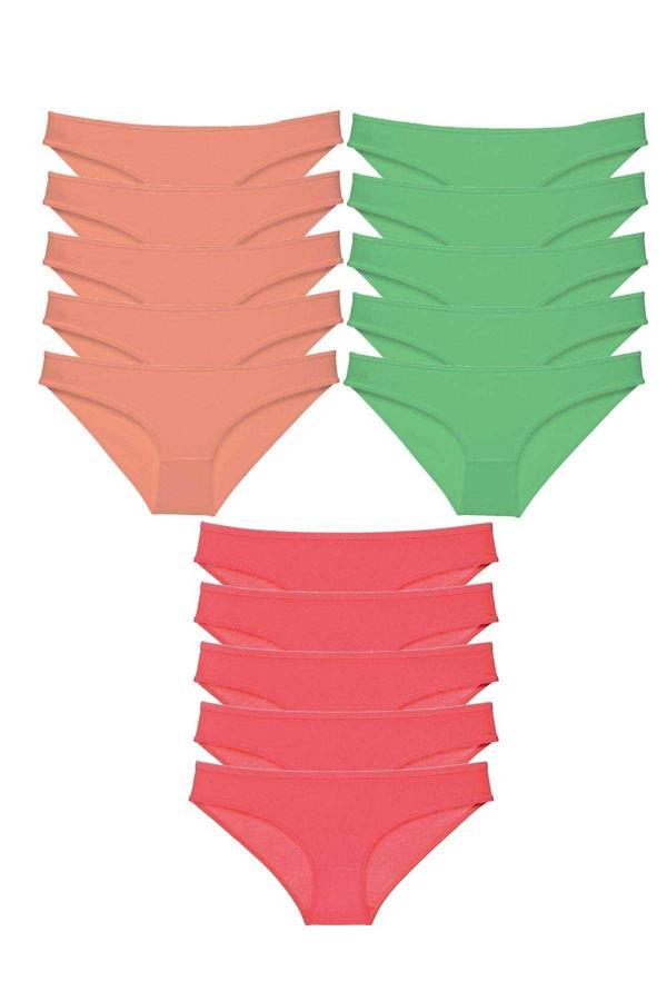 15 adet Süper Eko Set Likralı Kadın Slip Külot 536 - Image 1