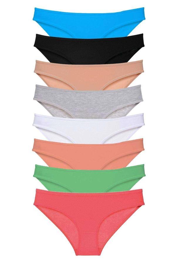 8 adet Süper Eko Set Likralı Kadın Slip Külot Set 7 - Image 1