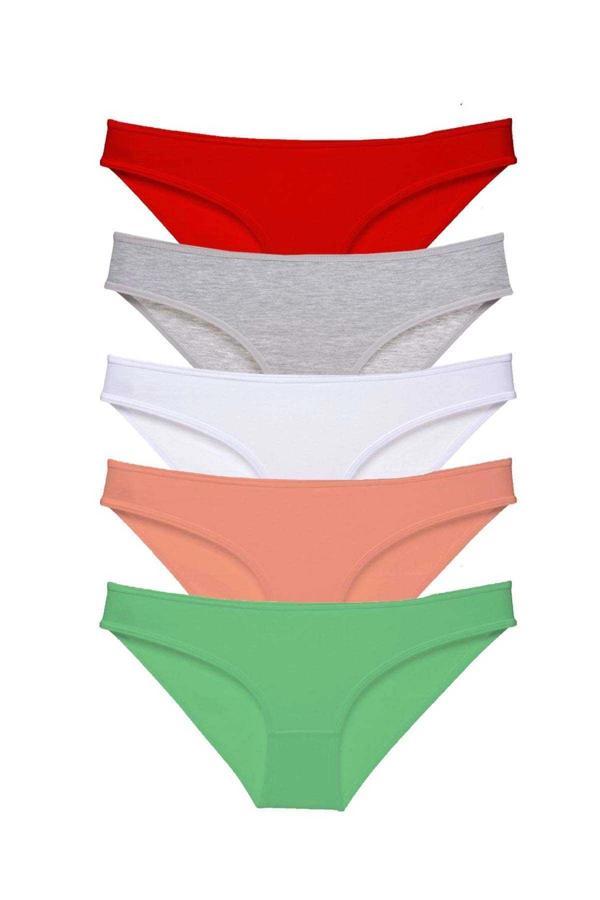 5 adet Süper Eko Set Likralı Kadın Slip Külot 518 - Image 1
