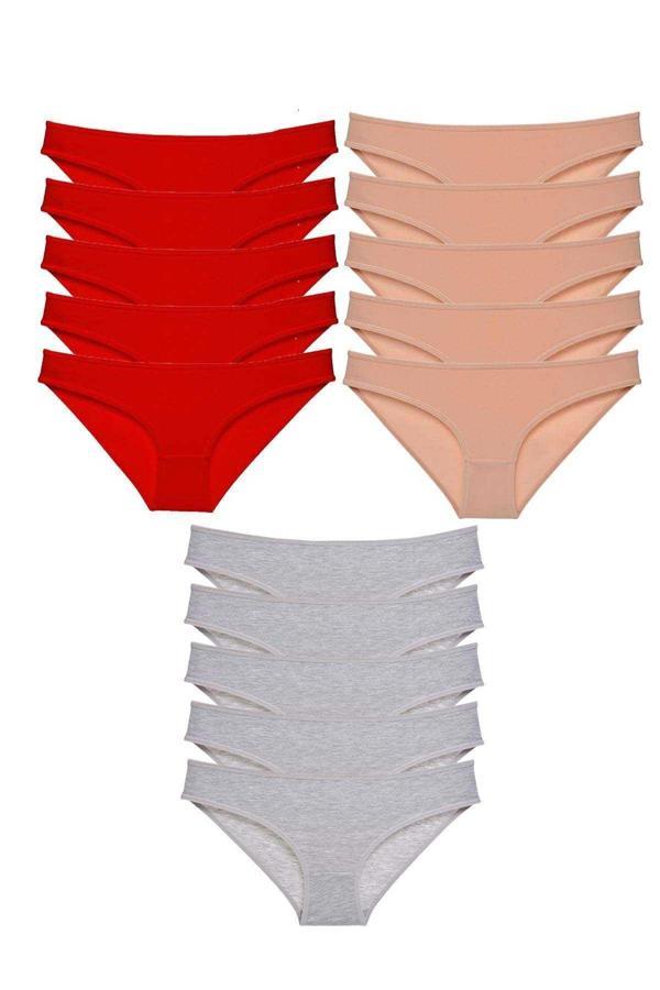 15 adet Süper Eko Set Likralı Kadın Slip Külot 513 - Image 1