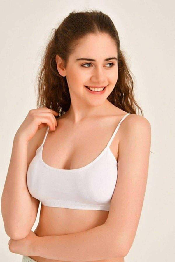 Pedli İp Askılı Beyaz Büstiyer - Image 1