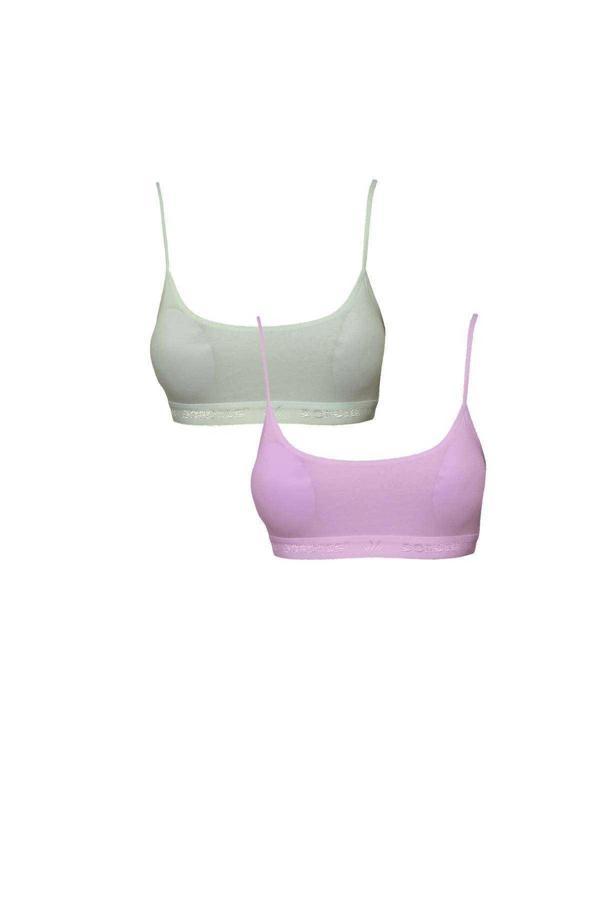 Pedli İp Askılı Krem ve Pembe Büstiyer 2 adet - Image 1