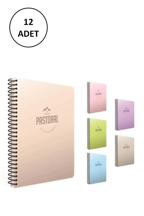 Gıpta Pastoral Spiralli Pp Kapak Defter 17x24cm 72 Yaprak Kareli (12 Adet) - Image 1