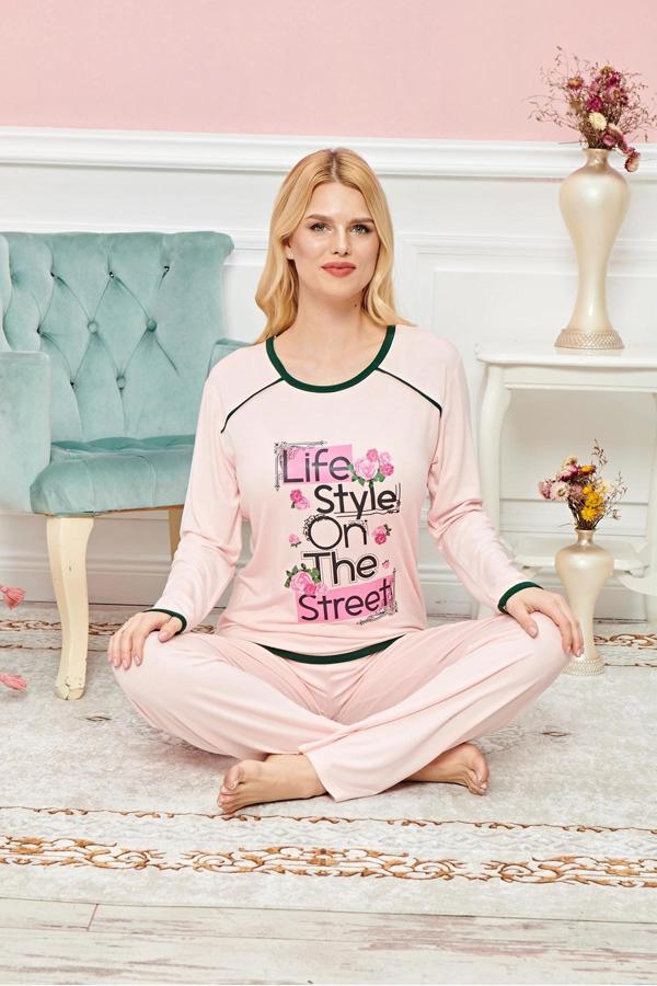 Bayan Uzun Kollu Pijama Takımı Model no 7613 - Image 1