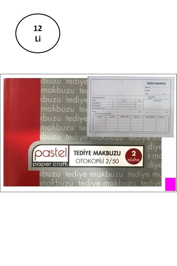 Pastel Tediye Makbuzu 14x20 Cm Boyutunda A5 Otokopili 2 Nüsha 50 Asıl 50 Suret 2/50 12'li - Image 1