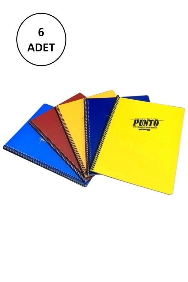 GIPTA Punto Spiral Pp Kapak Defter (a4) 180 Yaprak ( Çizgili ) 6 Adet - Image 1