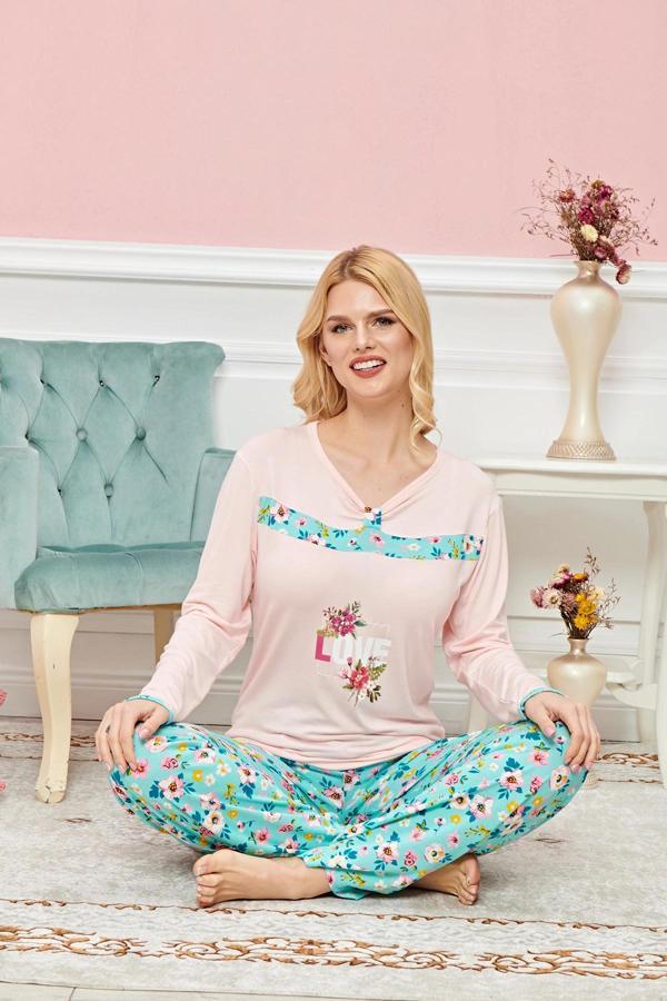 Bayan Uzun Kollu Pijama Takımı Model no 7593 - Image 1