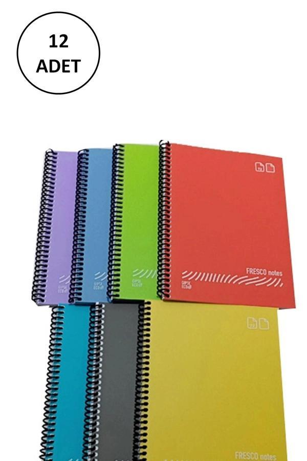 FRESCO Spiralli Plastik Defter A4 96 Yaprak Çizgili GP.3-4935000-2011 12 Adet - Image 1