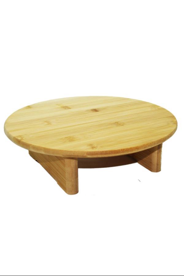Ahşap Kesim Tahtası Panosu 30 Cm. Yuvarlak Bambu Ayaklı Royaleks-10506 - Image 1