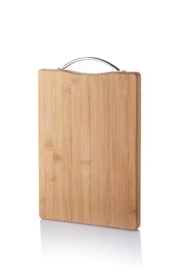 Metal Tutacaklı Lüx Bambu Kesme Tahtası 30cm X20cmx1.8cm - Image 1