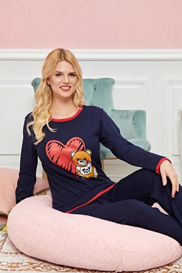 Bayan Uzun Kollu Pijama Takımı Model no 7600 - Image 1