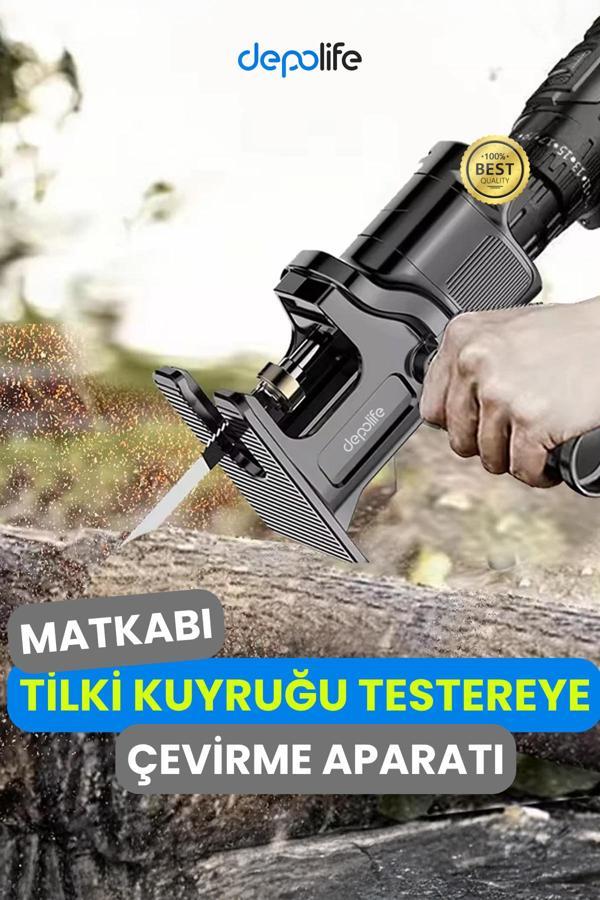 Depolife Tilki Kuyruğu Testeresi Dekopaj Testeresine Dönüştüren Aparat Matkap Için Testere Adaptörü Dekupaj - Image 1