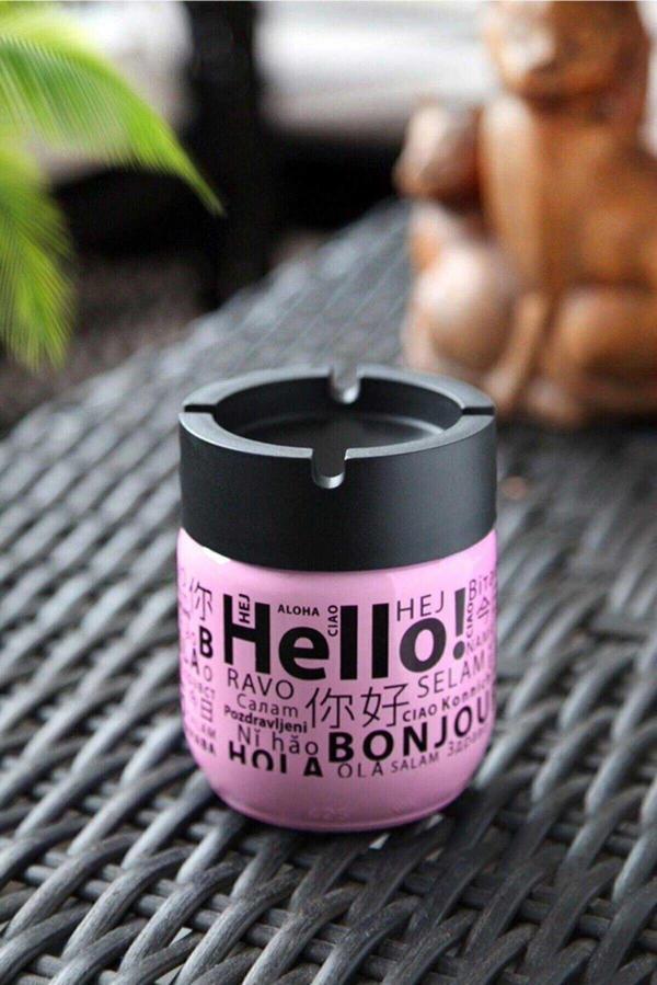 Cam Kokusuz Küllük 425 Cc Hello Desenli Pembe - Image 1